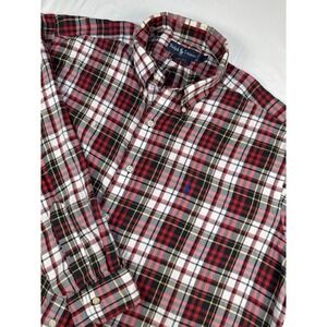 Ralph Lauren Blaire  Mens L Button Down Shirt RBWY  Long‎ Sleeve Flannel Plaid
